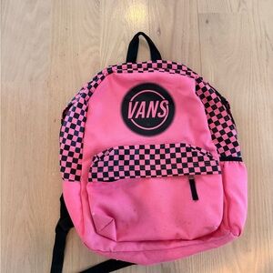 Vans Pink and Black Checkered Backpack